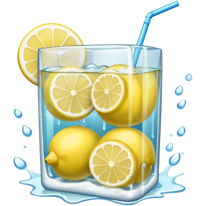 ice cubes of lemonade emoji