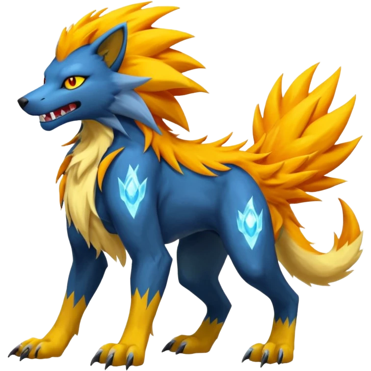 Pyroar-Sergal-Manectric-Luxray-Fakémon-fusion-animal-creature, full body  emoji