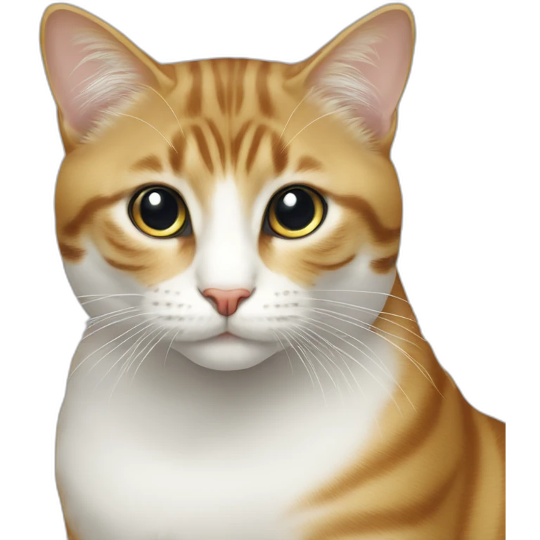 蓝黄眼睛的白色猫 emoji