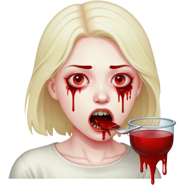 Eating face horror blood emoji