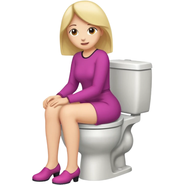 Women sitting on toilet with butt open emoji