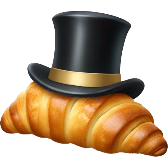 croissant with top hat emoji