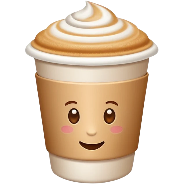 latte in a paper take out cup without whipped cream emoji