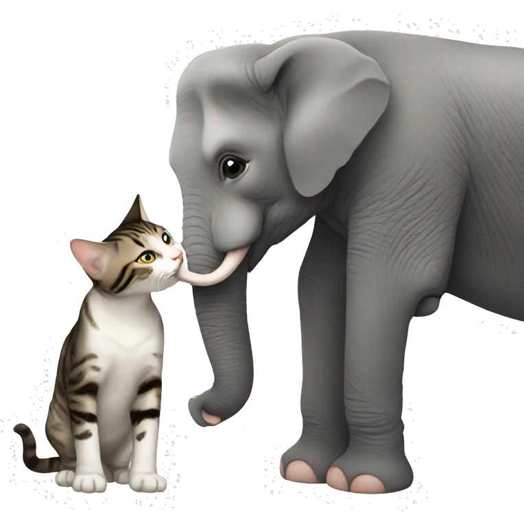 Elephant kissing cat emoji