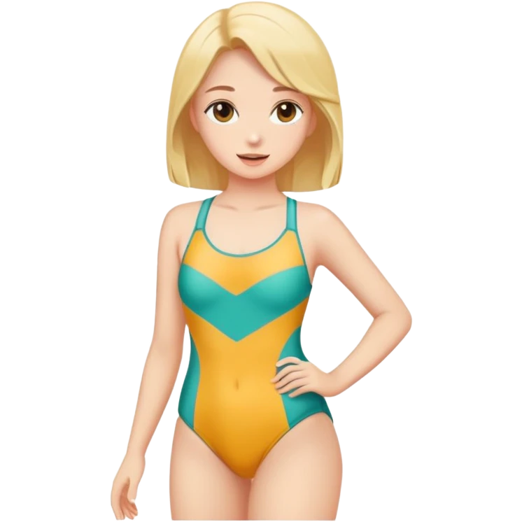 Naked girl in a swimsuit  emoji