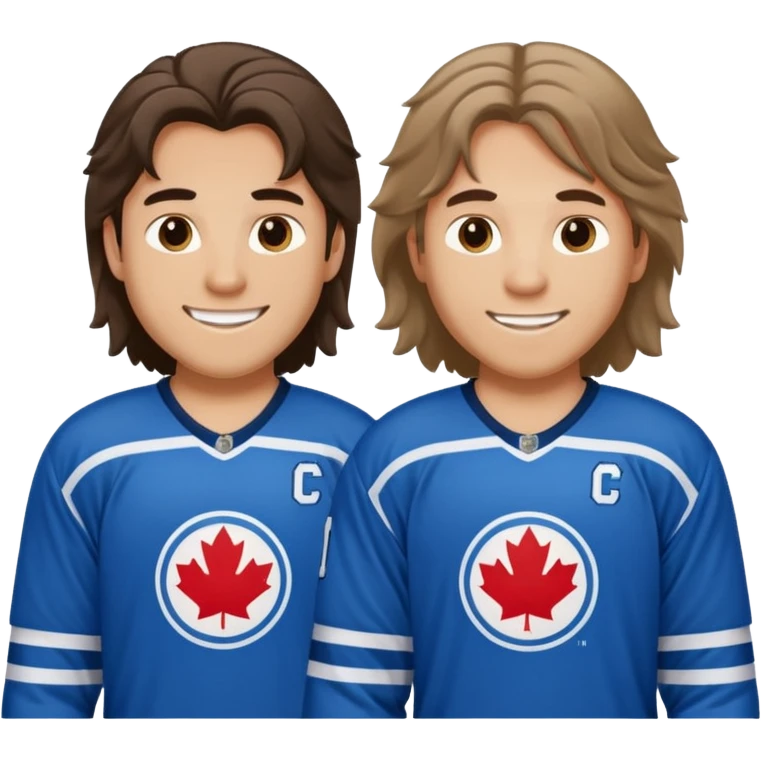 Ice Hockey brothers with long hair emoji