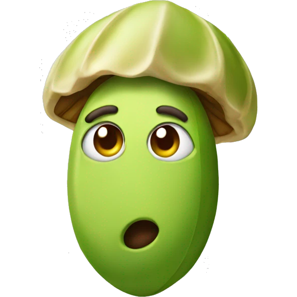 pistachio with face emoji