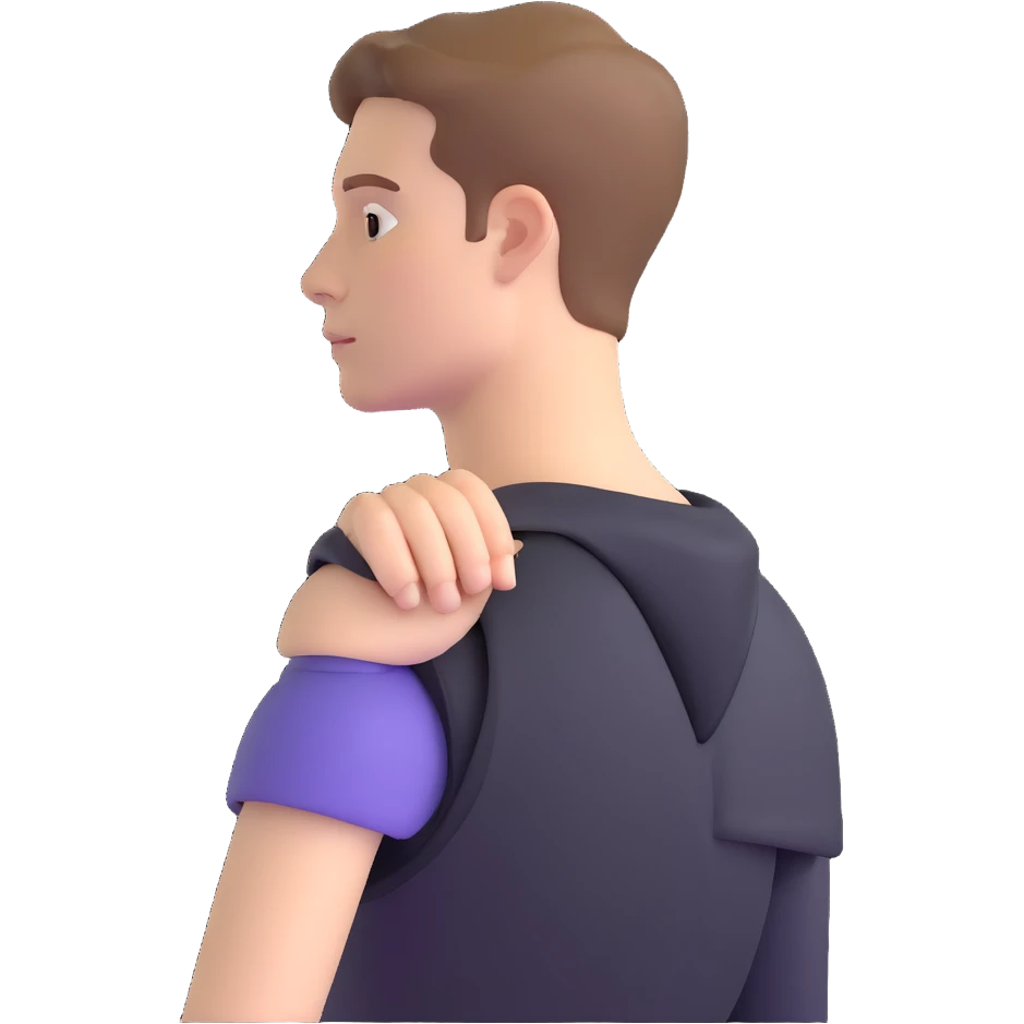 white young man's shoulder, just the shoulder area emoji