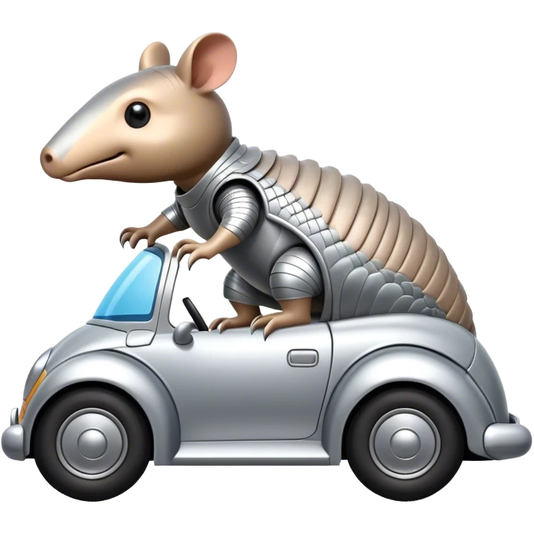 Armadillo driving  emoji