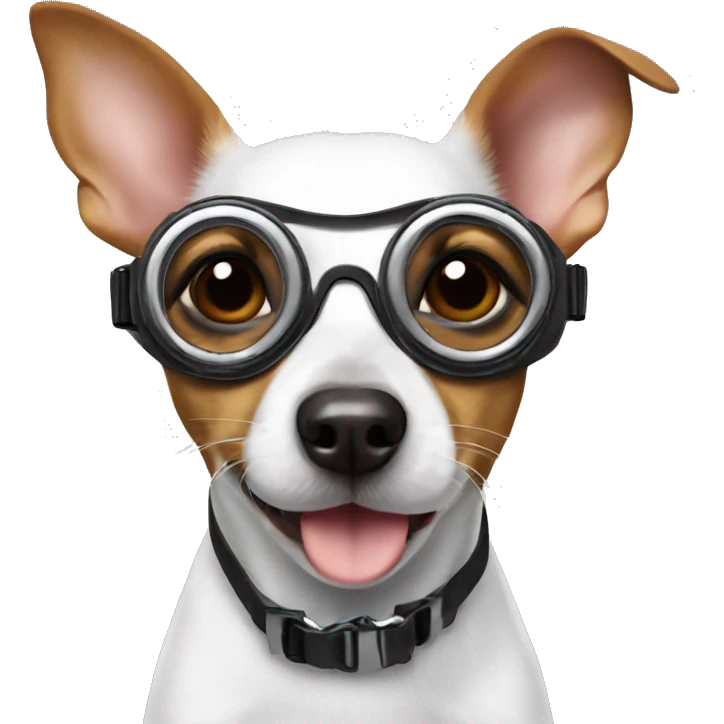Rat terrier with goggles  emoji