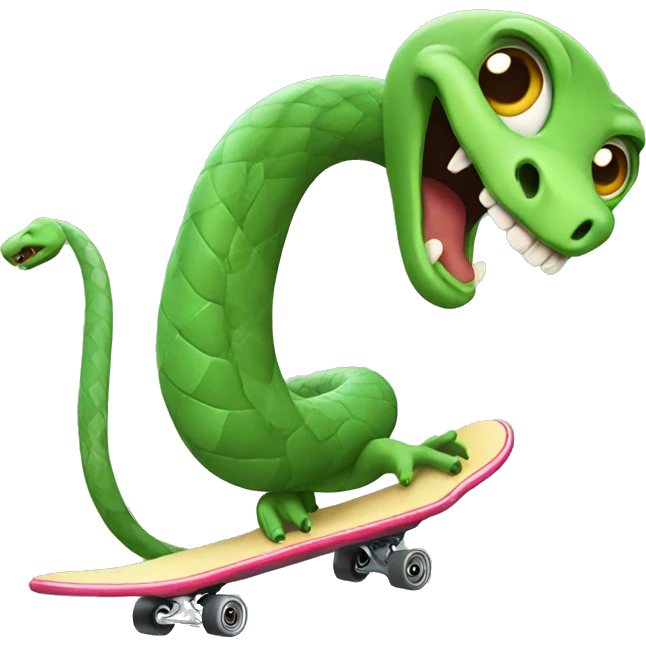 Snake skateboarding emoji