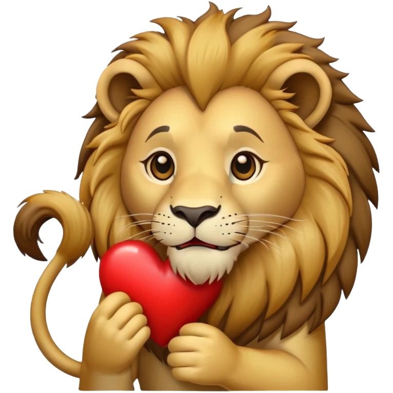 lion holding heart emoji