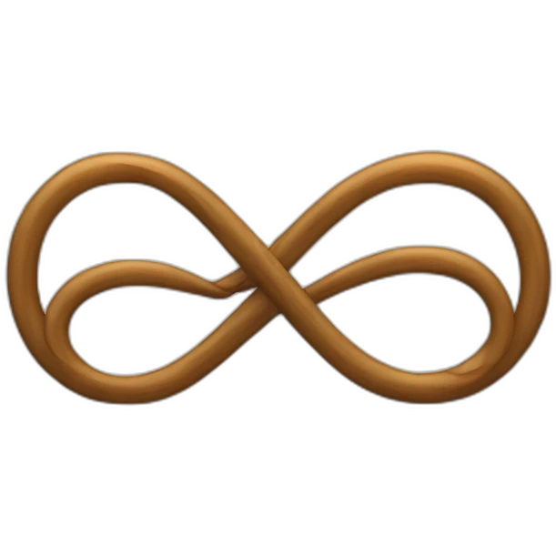 simbolo de infinito, con un corazon y dos letras A emoji
