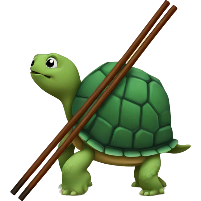Turtle and chopsticks emoji