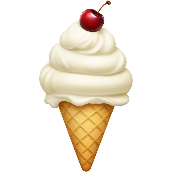 Vanilla ice cream with cherry  emoji