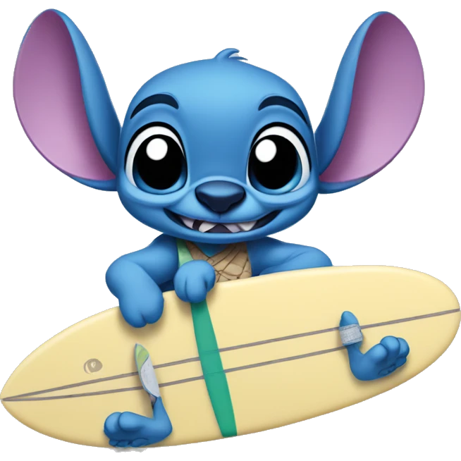 Stitch Disney with surfboard  emoji