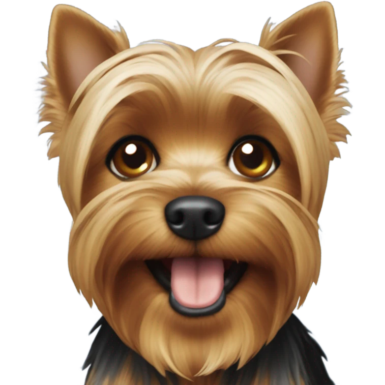 Yorkie dog with no teeth emoji