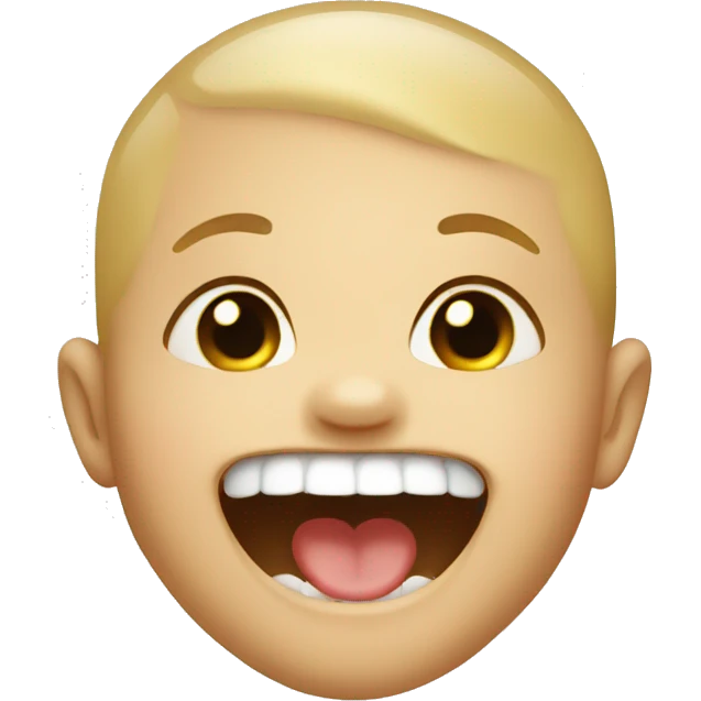 baby smiling with one teeth in mouth emoji