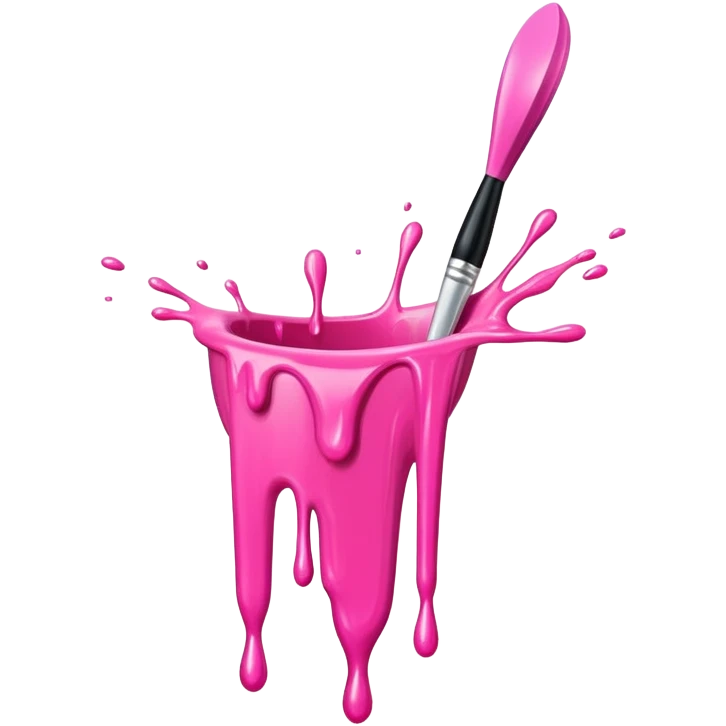  flying art brush dripping pink slop  emoji