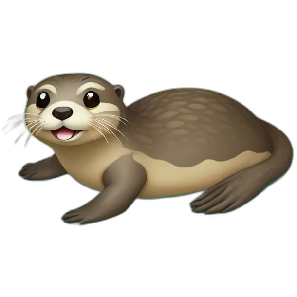 Loutre sur tortue emoji