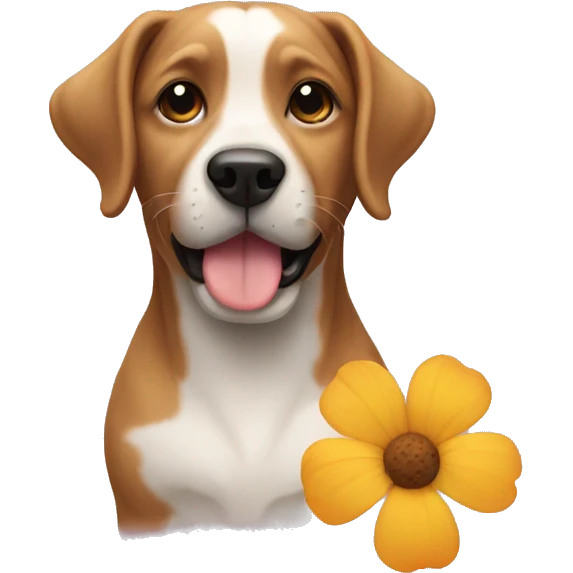Dog with flower emoji