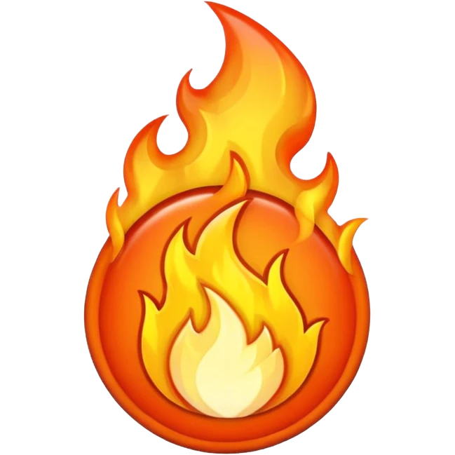 chrome orange fire 🔥  emoji