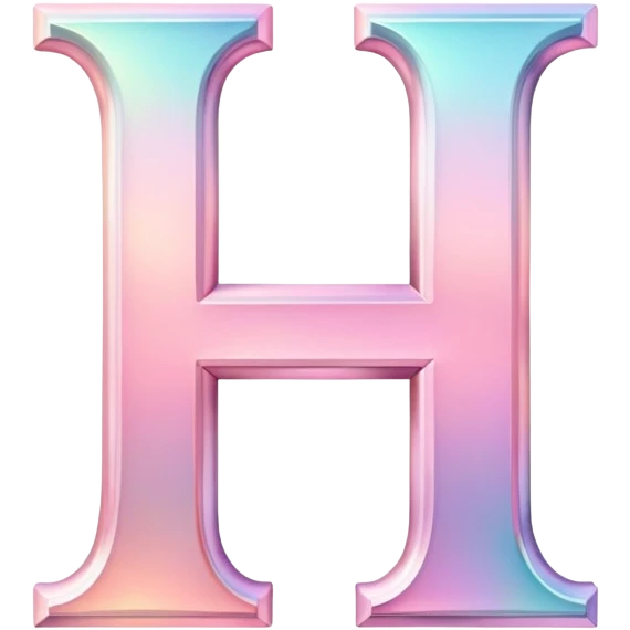 Iridescent pastel pink romantic Font setting icon with letter H emoji
