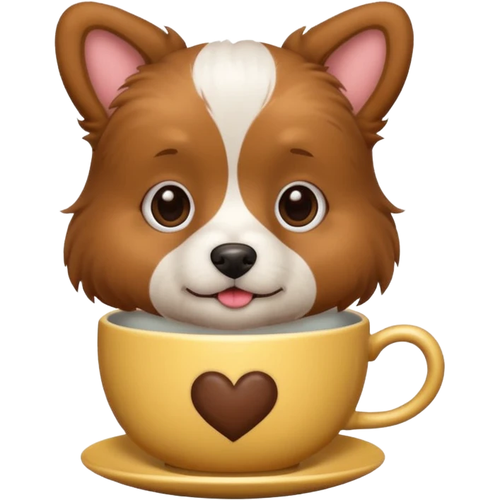 dog with tea cup emoji