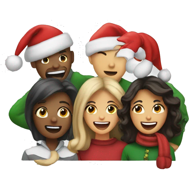 4 people singing christmas songs emoji