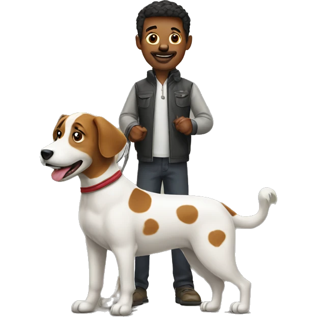 man on a dog emoji