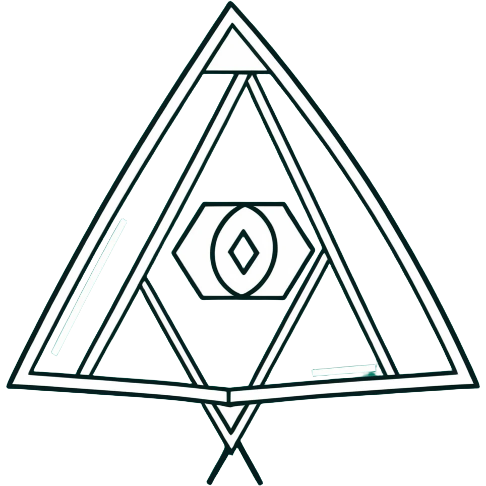 Maya cultural symbol with message theme, strictly only white and deep dark green colors, clean geometric lines, angular, minimalist emoji