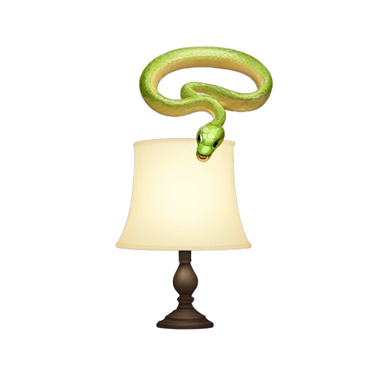 Snake with a lampshade over his head emoji