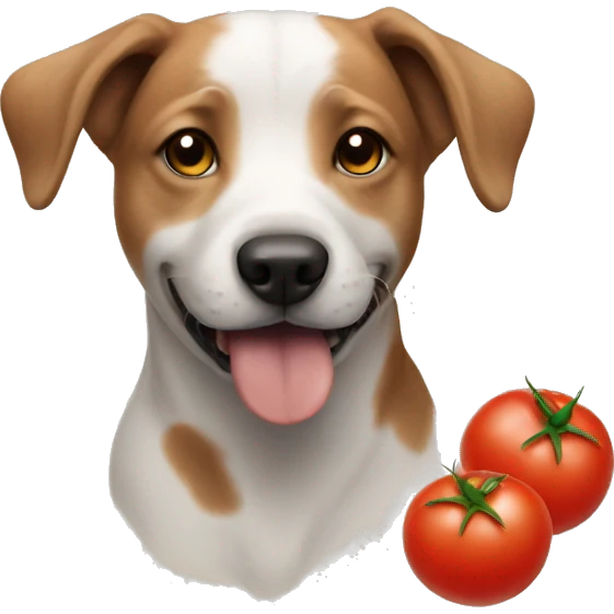 Dog with tomato emoji