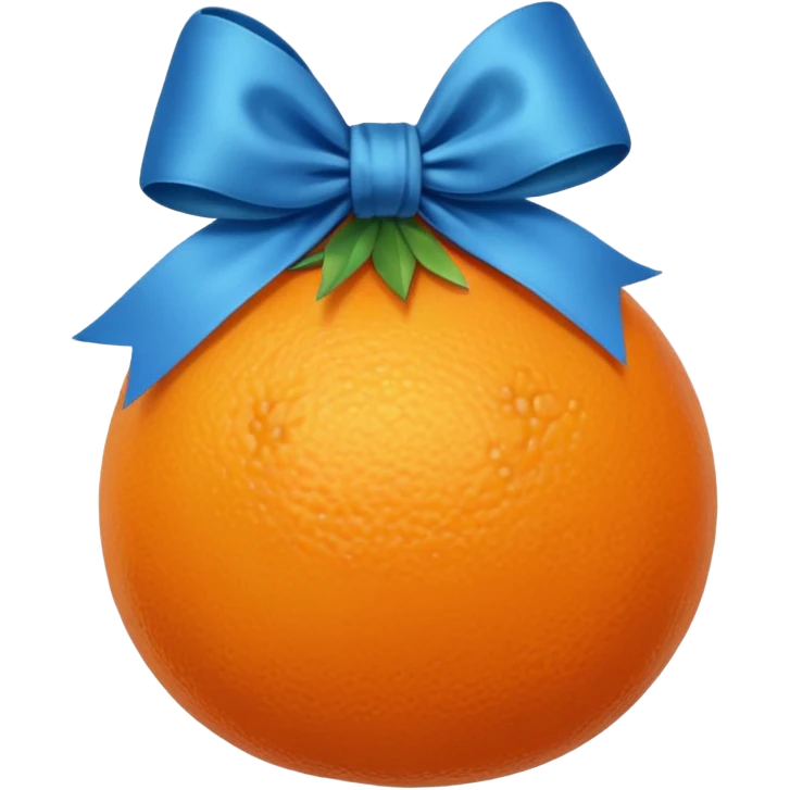 orange fruit with a blue bow emoji