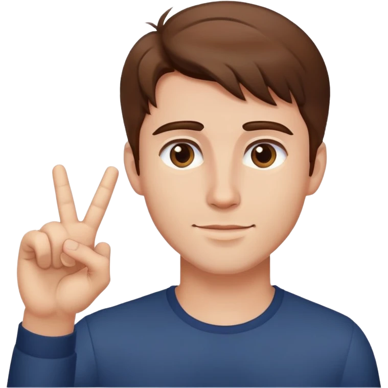handsome man with brown hair making a gesture emoji