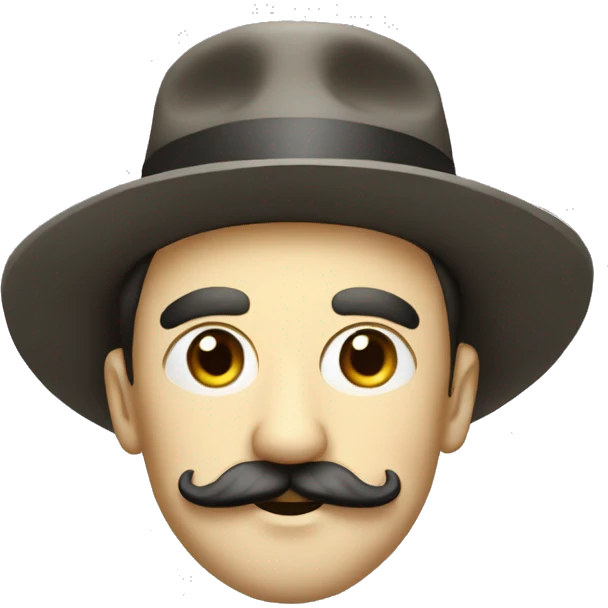 french painter with hat and mustaches and big nose emoji