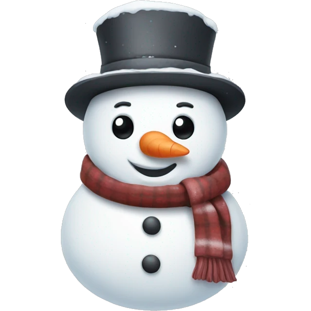 Cute snowman with winter coat emoji