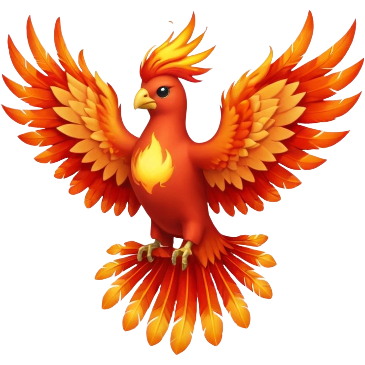 Phoenix force from marvel in a shape of flame bird towards screen with spread wings emoji