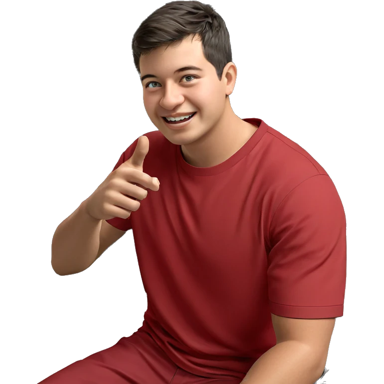 smiling boy at computer desk emoji