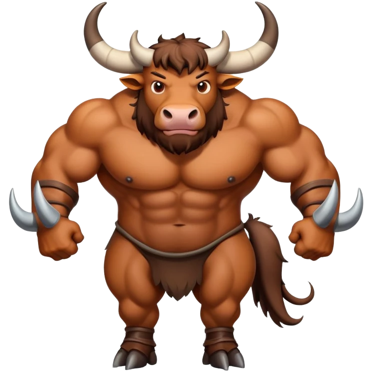 strong ox with large horns emoji