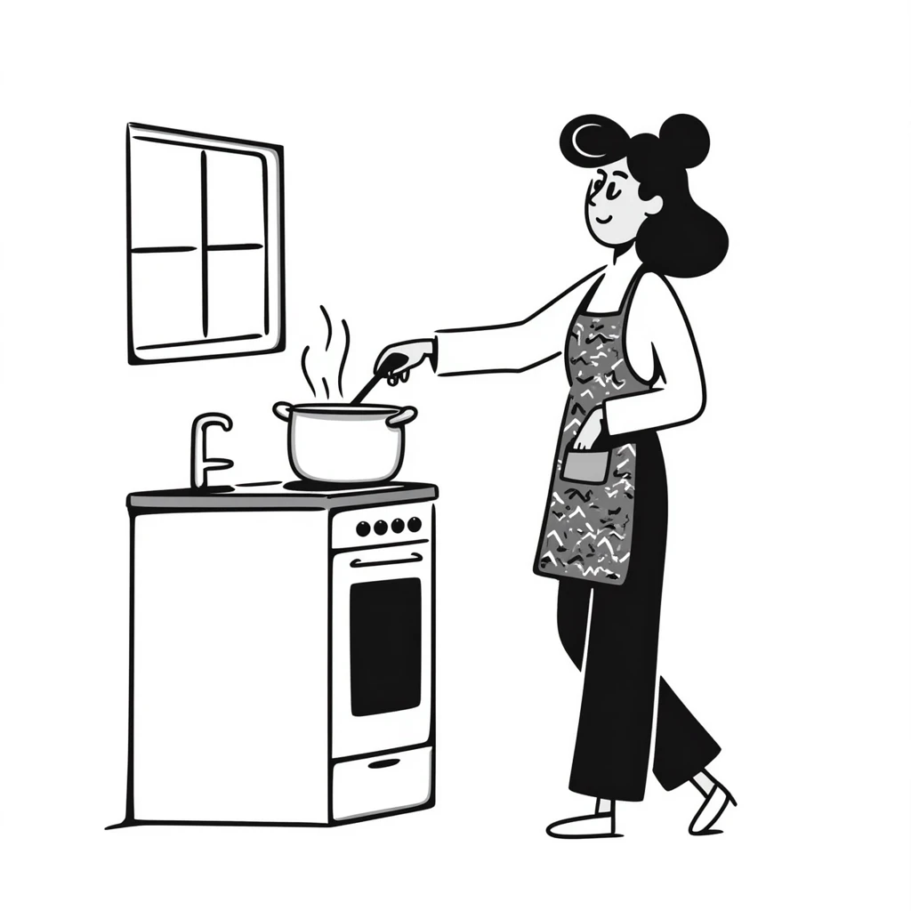 woman preparing food in kitchen emoji