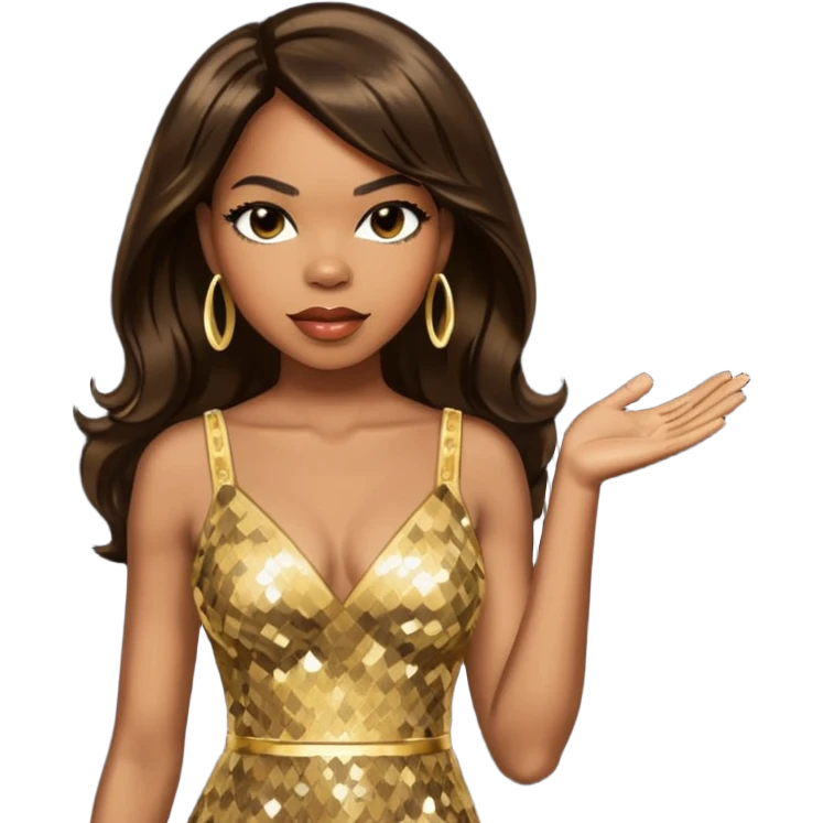 Tenitra Michelle Williams, R&B Singer from Destiny's Child with long dark brown hair, medium dark skin emoji