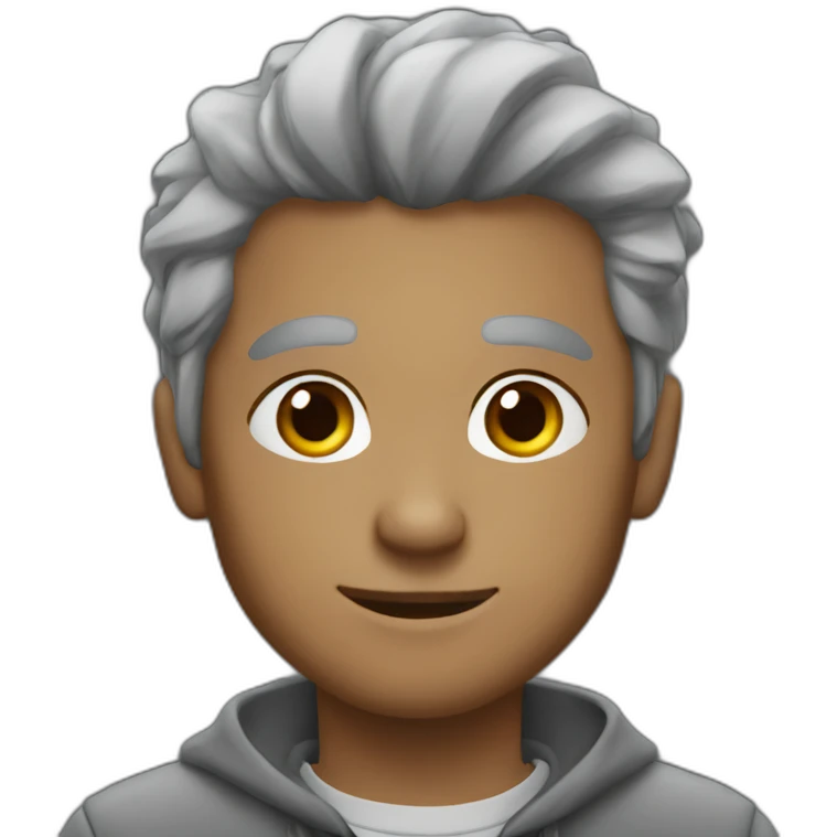 Young strong Man grey hair grey barb emoji
