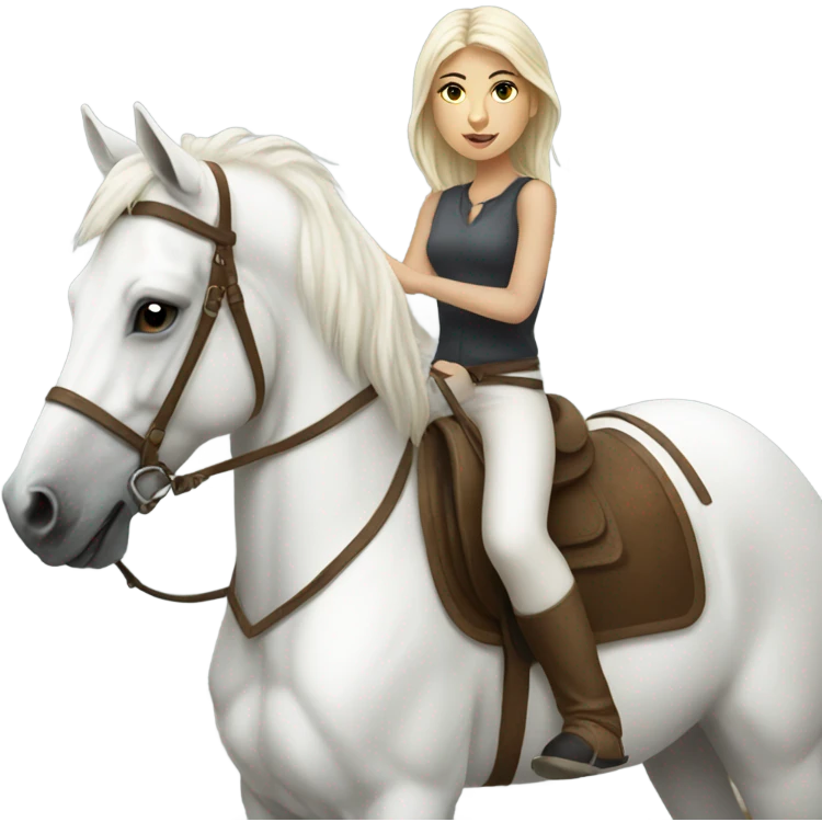 Girl riding white horse emoji