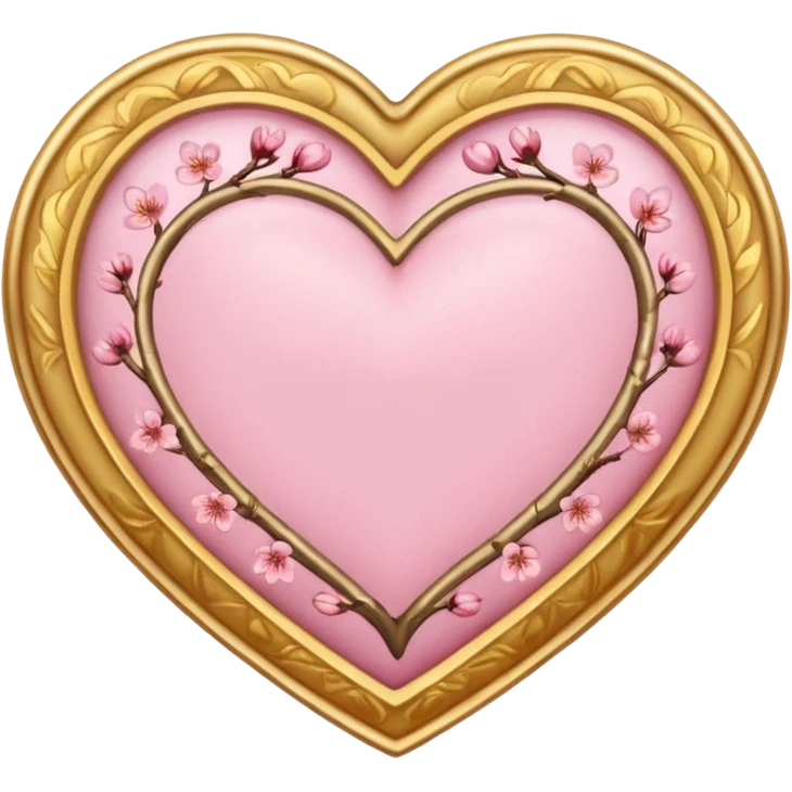 sakura heart with a golden frame emoji