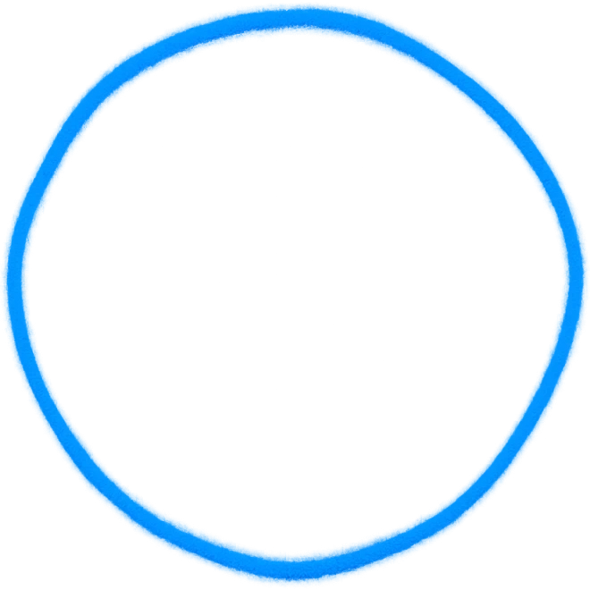 A circle in emoji style with a thermal camera effect, blue color emoji