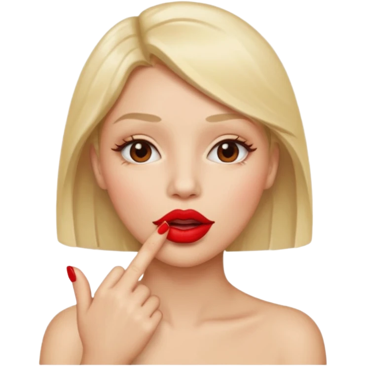 Um dedo dentro da boca emoji