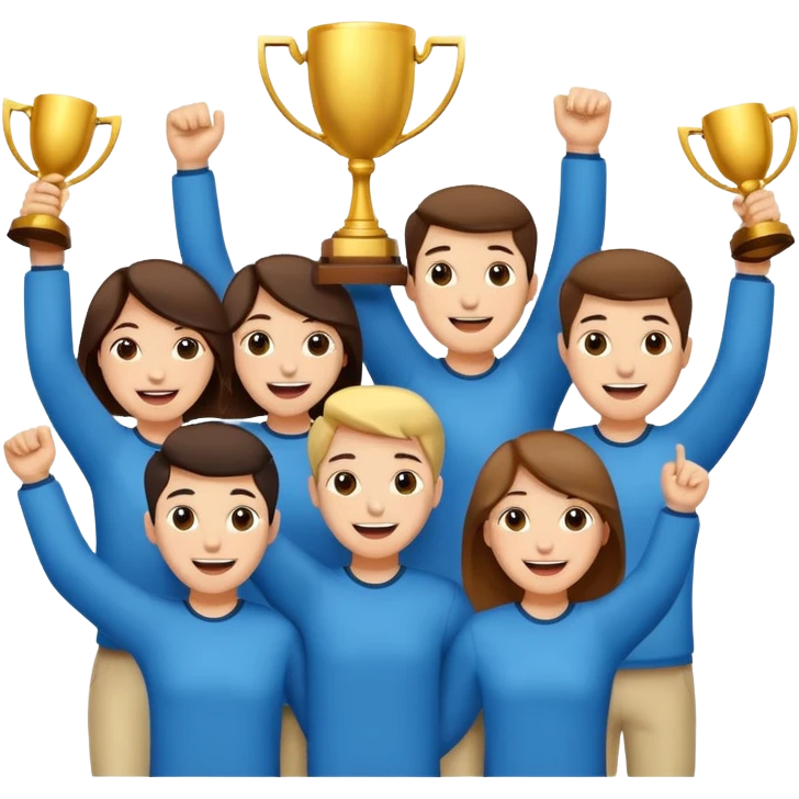 team celebrating with trophy emoji