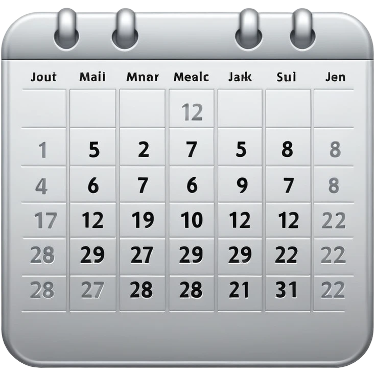 silver minimalistic calendar emoji