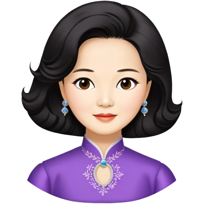 Teresa Teng famous Chinese singer with classic hairstyle, chest up portrait emoji
